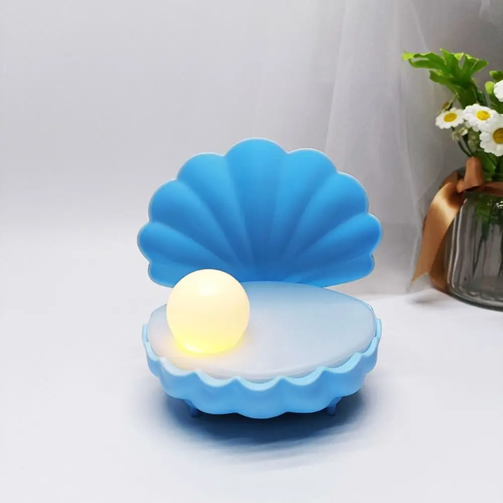 Desktop Ornament Cute Pearl Shell Night Light Lovely Cartoon LED Bedside Lamp Creative Portable Desk Lamp Baby Bedroom