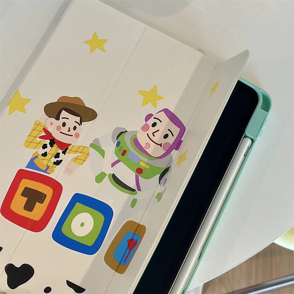 

Чехол для iPad 10 Pro 2024 11 дюймов Air 5/4 10,9 7/8/9 9,7 10,2 Air3 10,5 дюймов mini6 Air11 2025 11th PU + акриловый чехол Toy Story