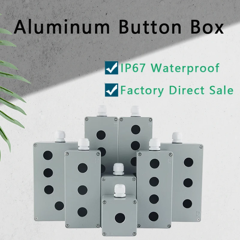 Wasserdichte Aluminium knopf box explosions geschützte industrielle Schalt box elektrische IP67 Power Junction Box offenes Loch Durchmesser 22mm