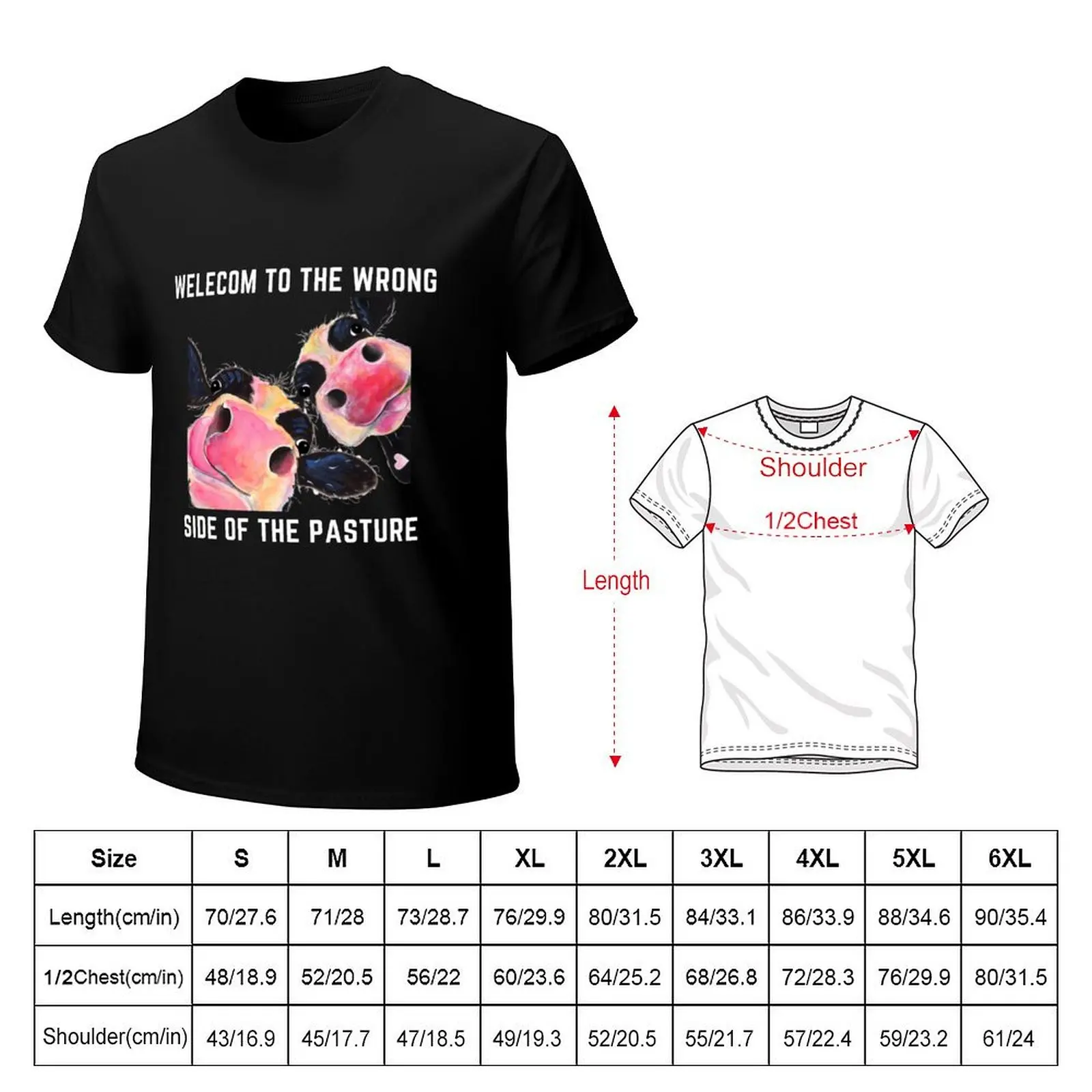 Wrong Side Of The Pasture T-shirt plus sizes korean fashion mens graphic t-shirts