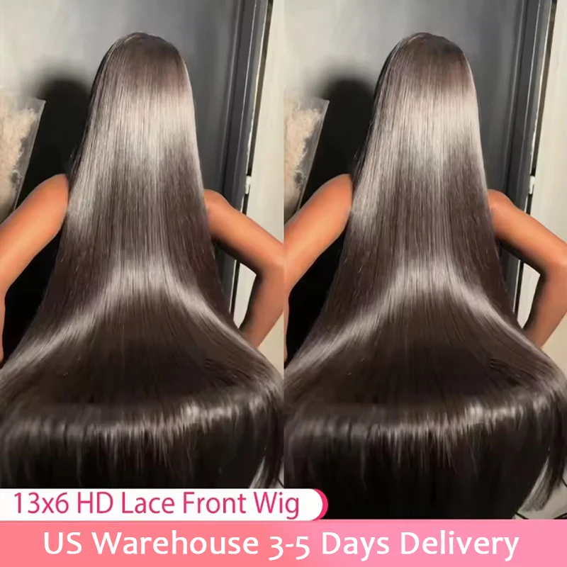 

Grade 12A Straight Wigs Human Hair 13x6 HD Lace Front Wigs Human Hair Pre Plucked 40Inch Straight Wigs Lace Frontal Wigs for Women 250% Density Glueless Straight Human Hair Wig Natural Color