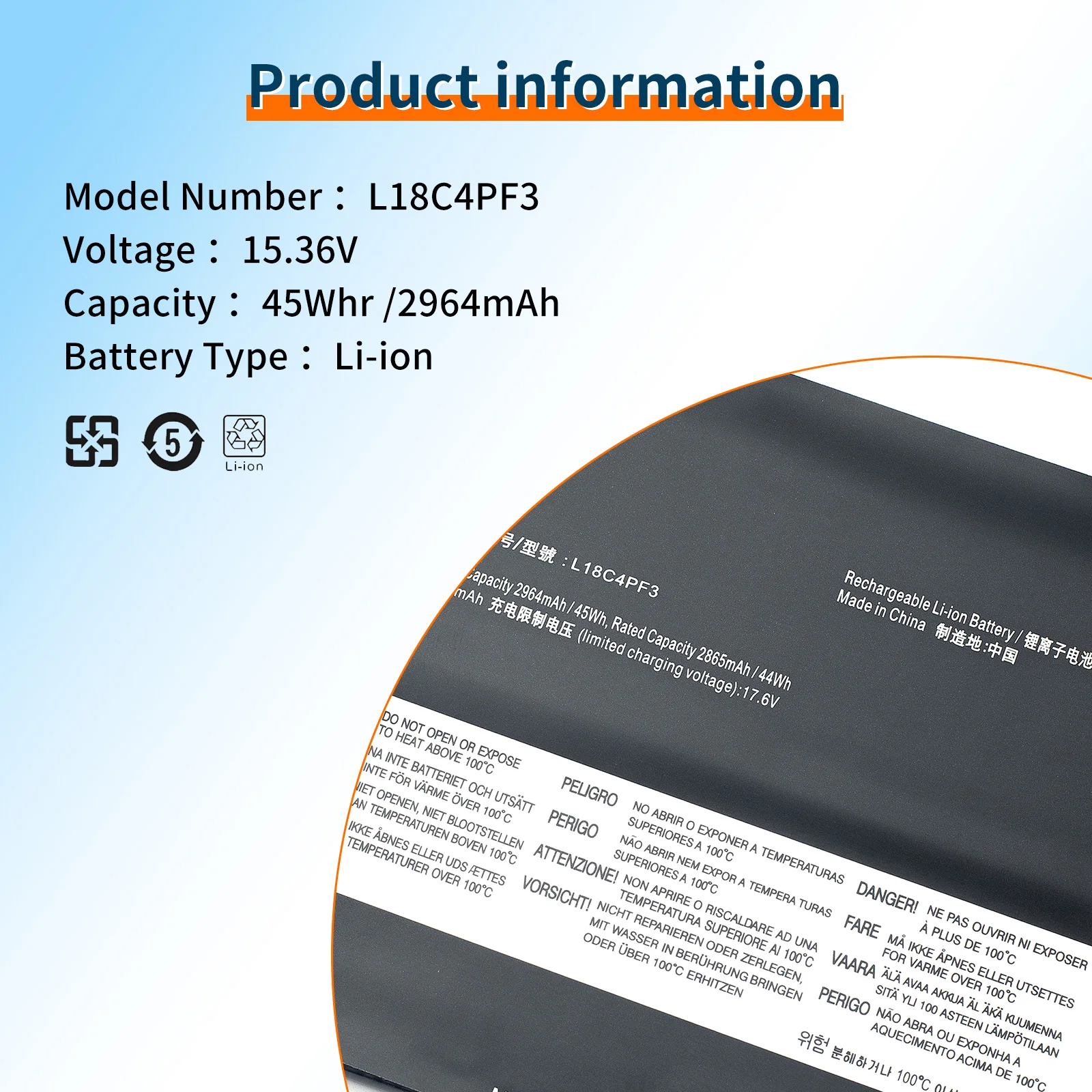 Аккумулятор для ноутбука BVBH L18C4PF3, совместим с Lenovo IdeaPad C340-14API S540-14IWL L18M4PF4 L18M4PF3 L18C4PF4