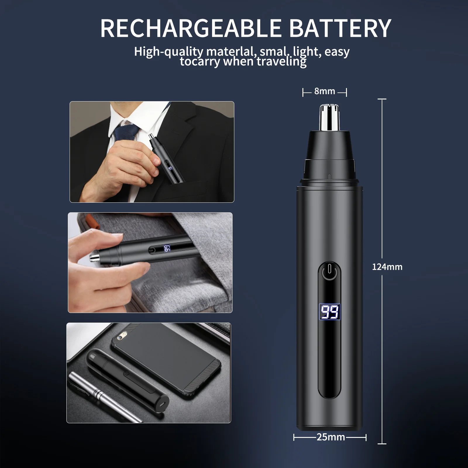 Nose Hair Trimmer USB Rechargeable Trimmer For Nose Electric Shaver Trim Nose Hair For Women And Men