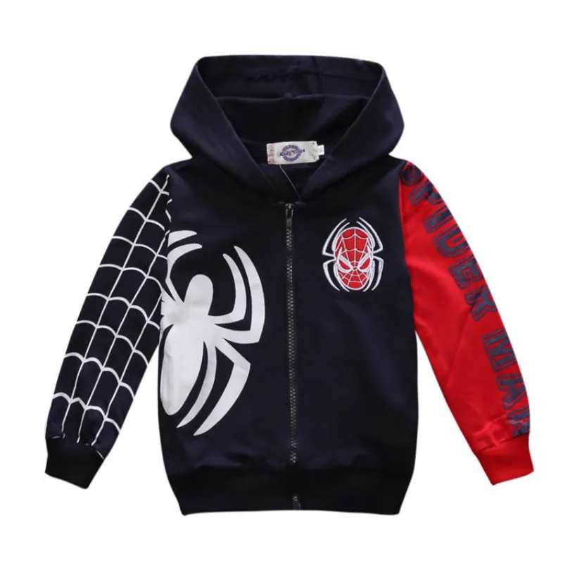 Marvel Spiderman Kids Clothes Boys Outwear Spring Autumn Children\'s Outing Hooded Coat Superhero Zipper Jacket Clothing