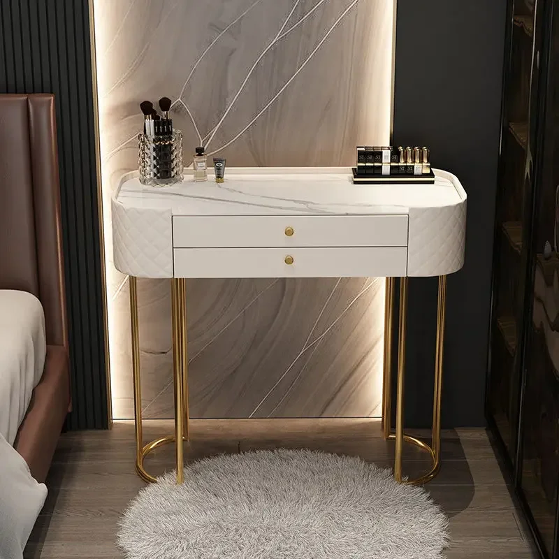 Tocador De almacenamiento para Maquillaje, mueble De lujo con espejo nórdico Simple, cajón De dormitorio