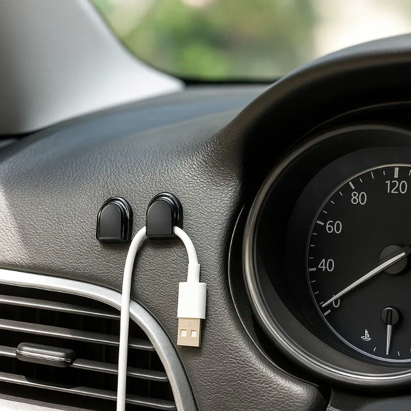 

20 шт. автомобильные крючки, внутренний держатель для хранения USB-кабеля, ключ для наушников, самоклеящийся настенный крючок для приборной панели, автоаксессуары