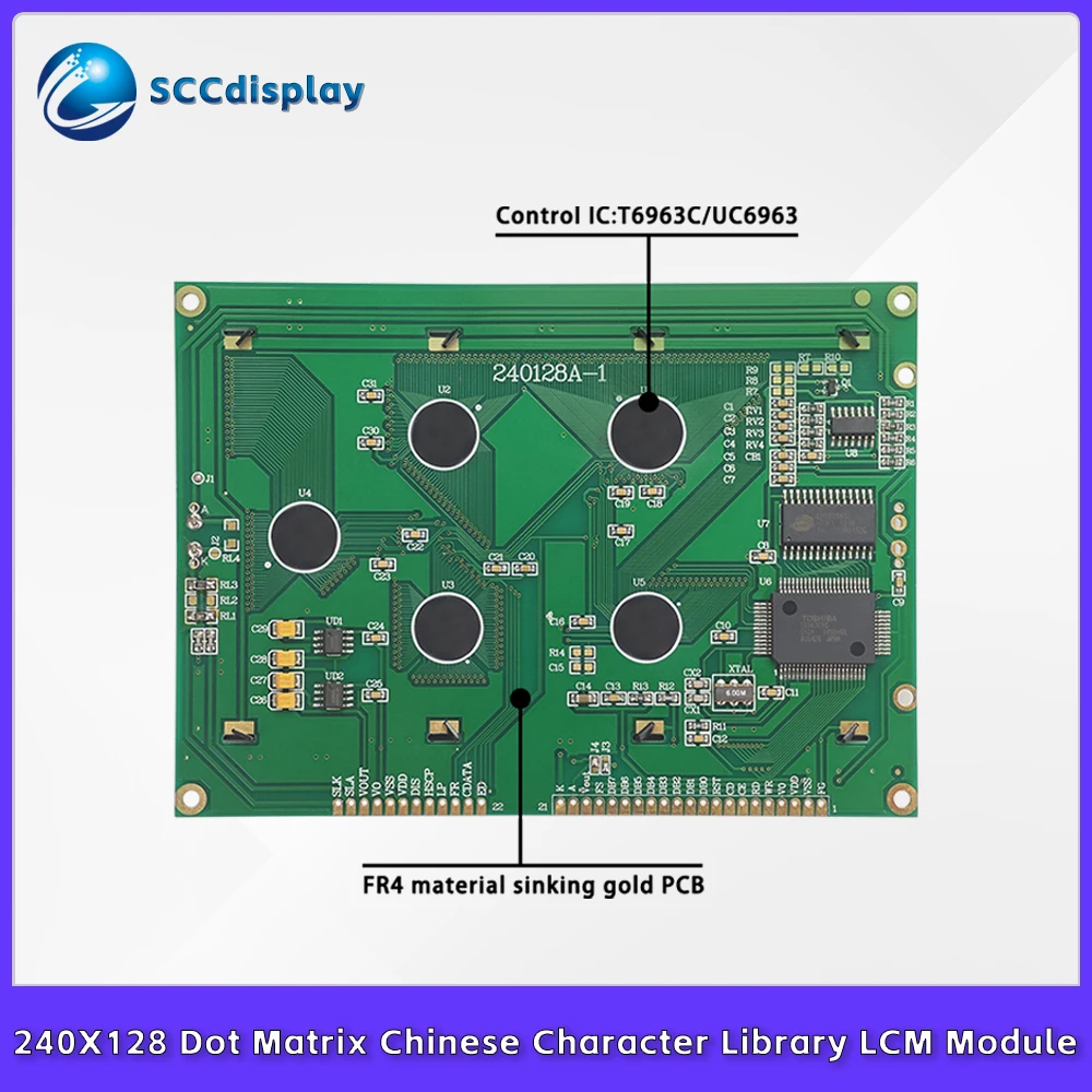 Industrial control equipment LCD screen JXD240128A-1 with backlight LCM module 240*128 graphic dot matrix screen T6963C driver