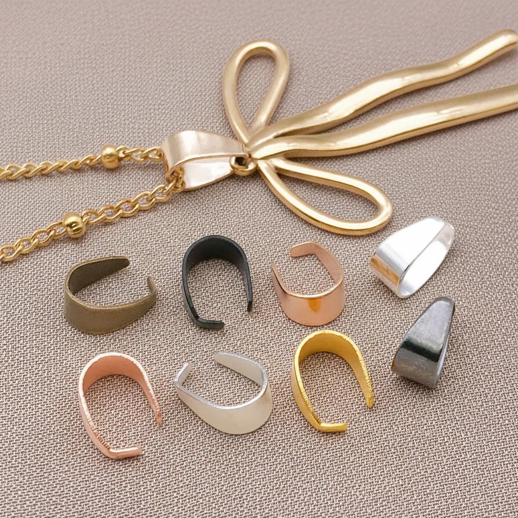 100pcs Multicolored Iron Pinch Clip Clasps - alternate angle