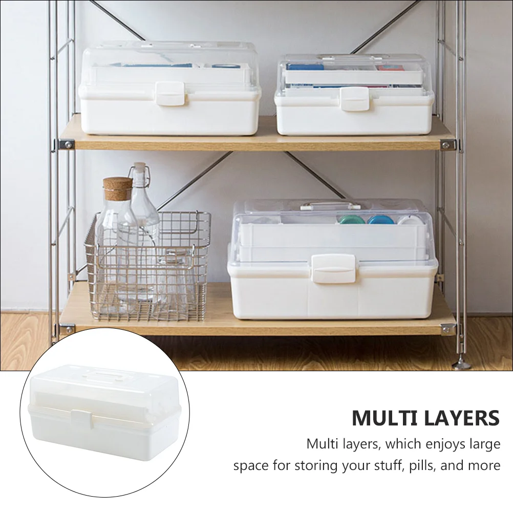 1 قطعة مجموعة الطب المنزلي صندوق تخزين متعدد الطبقات منظم طبي محمول الإسعافات الأولية طقم أدوات طب الطوارئ #1