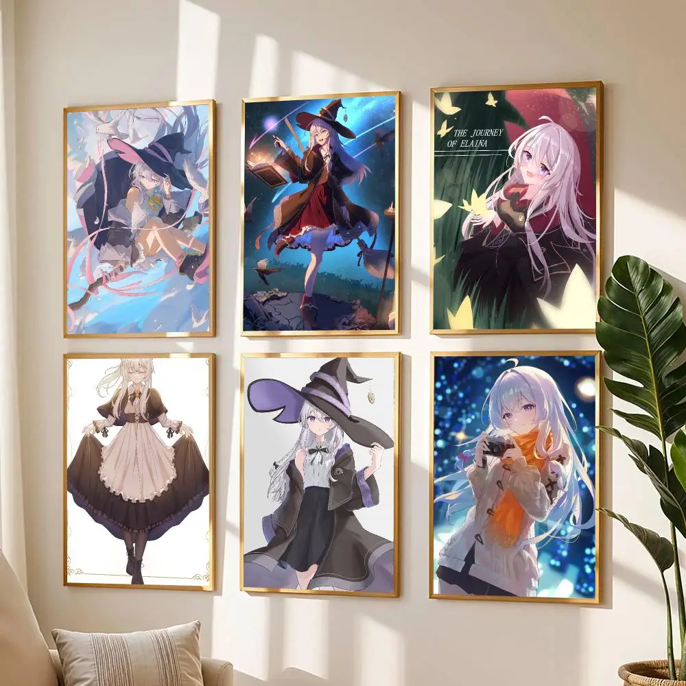 anime W-Wandering Witch The Journey of Elaina-A Poster Modern Wall Decal for Living Room Cafe Office Bar and Bedroom