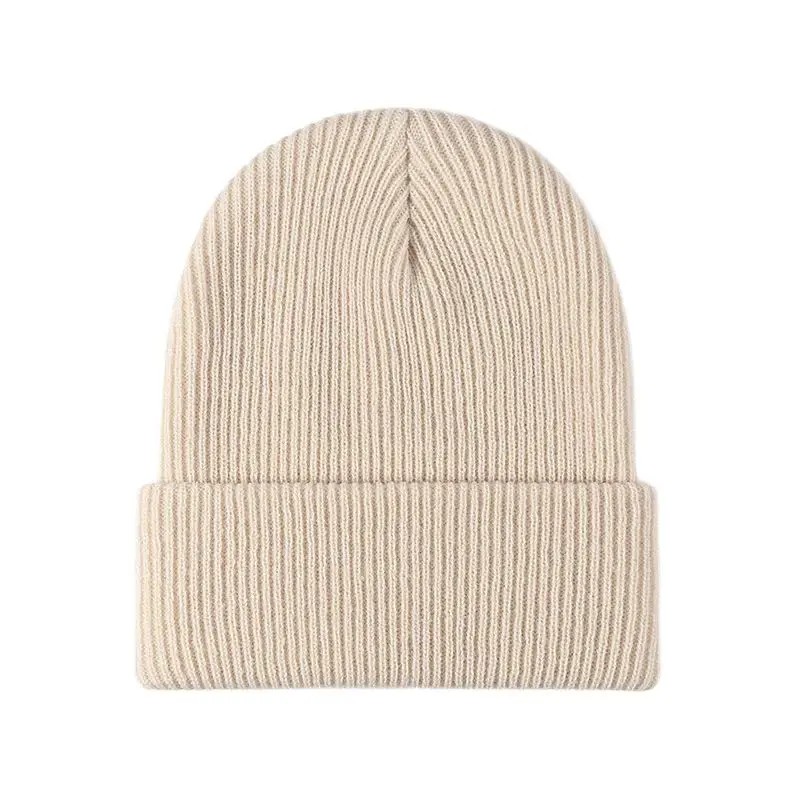 

New Women Men Autumn Winter Warm Beanie Hat Solid Color Lady Male Stretch Knitted Crochet Beanies Hat Cap For Women Men