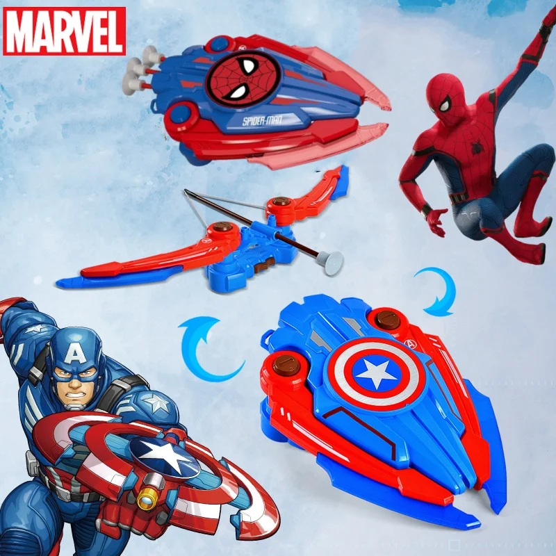 

Marvel Shape-shifting Shield Catapults Arrow Iron Man Captain America Spider-Man Web Shooters Wrist Launcher Shooters Cosplay