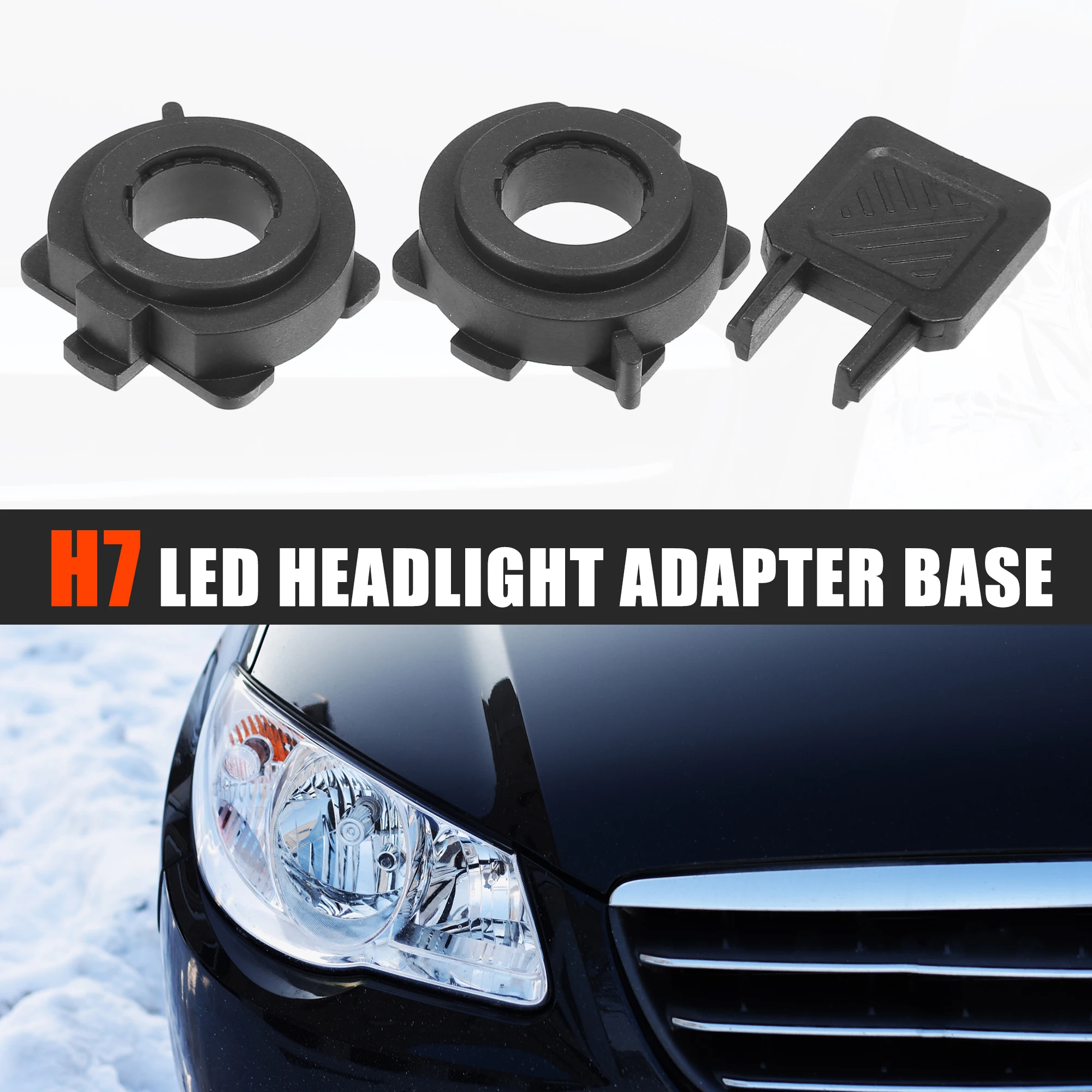 UXCELL 1 Set Car H7 LED Headlight Adapter Bases with Key Replace for Mazda CX5 2018 2019 2020 2021 2022