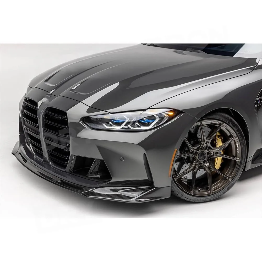 DRY CARBON V Style Front Bumper Lip Splitters Chin Lip Body Kits Dry Carbon Fiber Body Kits For BMW G80 M3 G82 G83 M4 2021+ FRP