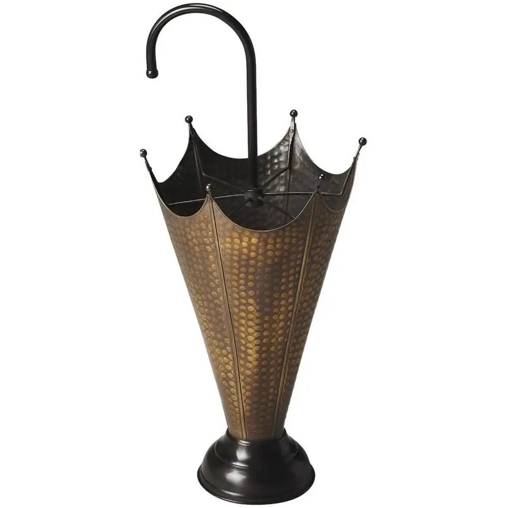 

Metal Umbrella Stand, Antique Brass Finish, 12 Diameter x 27.5 Height, Handcrafted Brass and Iron, Traditional Style Indoor Ent