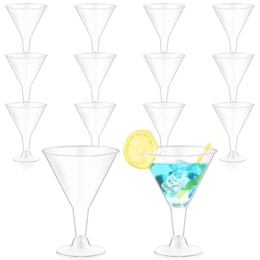 

1 Pcs Plastic Martini Glasses Disposable Clear Cocktail Dessert Parfait Glasses Unbreakable Mini Martini Cups for Wedding Party