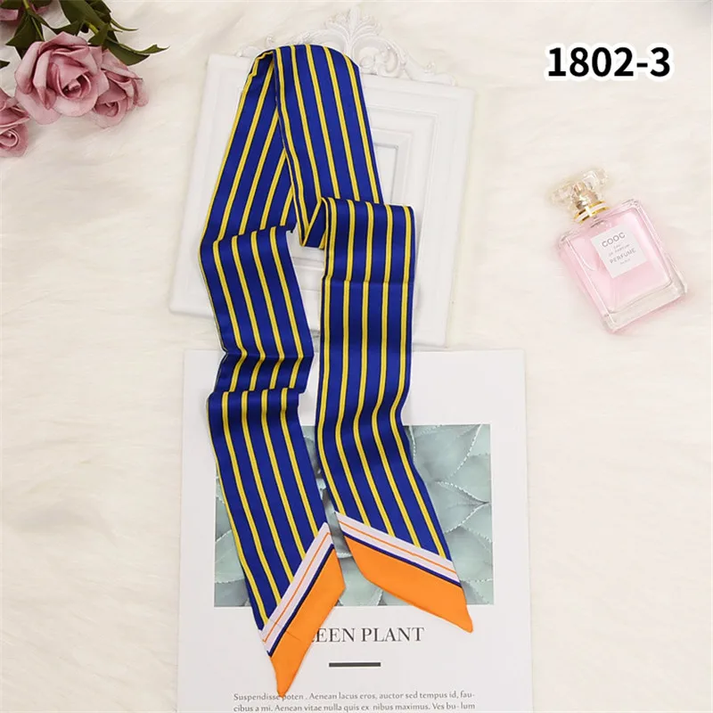 2024 New Dot And Striped Skinny Scarf Women Bag Silk Scarves Fashion Head Scarf Luxury Brand Wrist Towel For Ladies Head Band