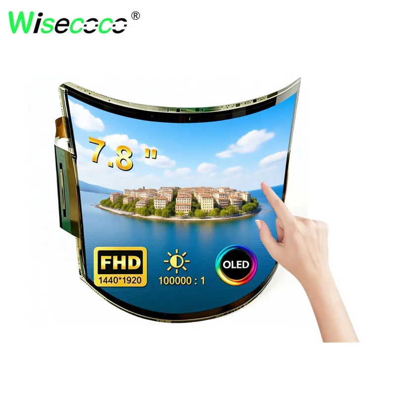 

7.8 Inch Flexible Touch Screen 1440x1920 OLED Display for AI Robot Smart Speaker Sand Table Model Interactive AMOLED Screen