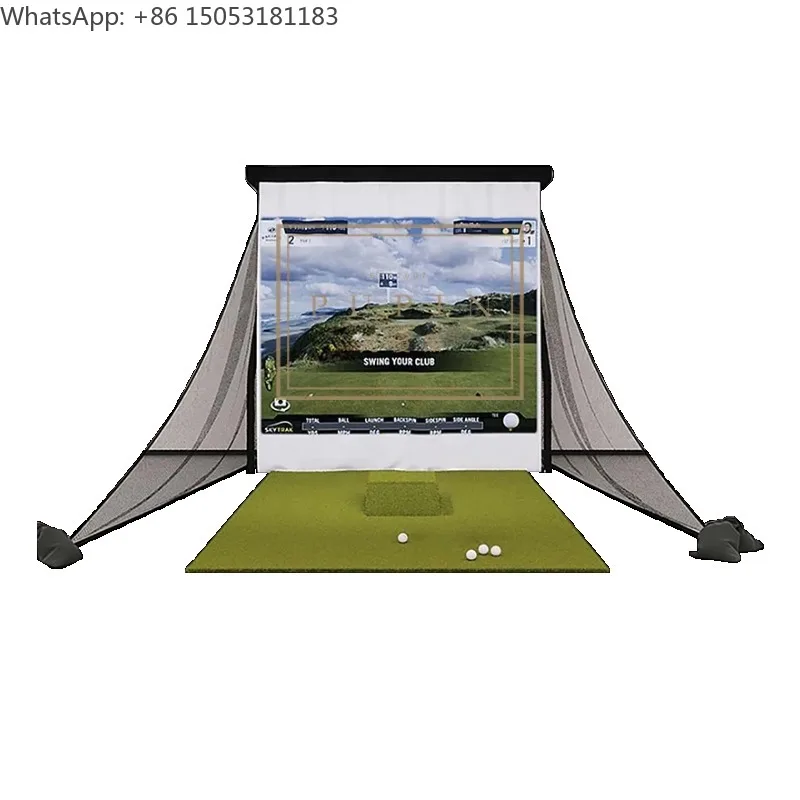 Golf Portable Enclosure Z Shape Net Projection Screen Hitting Cage Golf Practice Net