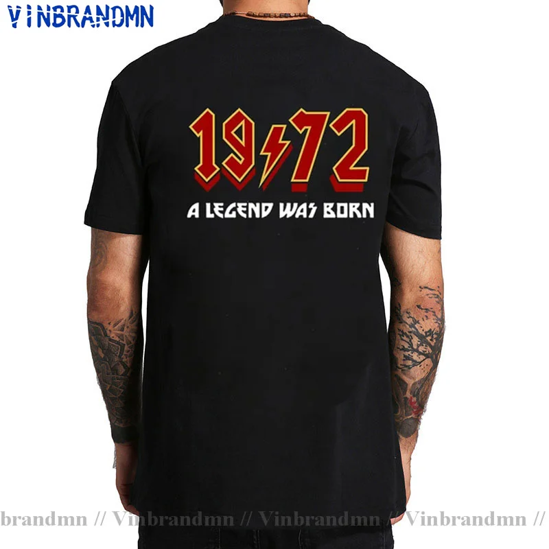 Retro Rock 1972 70s T-Shirts Men 50th Birthday 50 Years Old T Shirt Legend Born in 1972 Big Tall Tees Oversized 4XL 5XL 6XL Tops