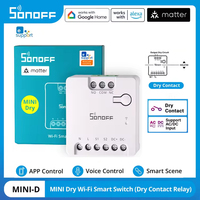SONOFF MINI-D Dry Wi-Fi Matter Smart Switch Dry Contact Relay AC/DC Input for Garage Doors Boilers Low Power DC Motors via Alexa