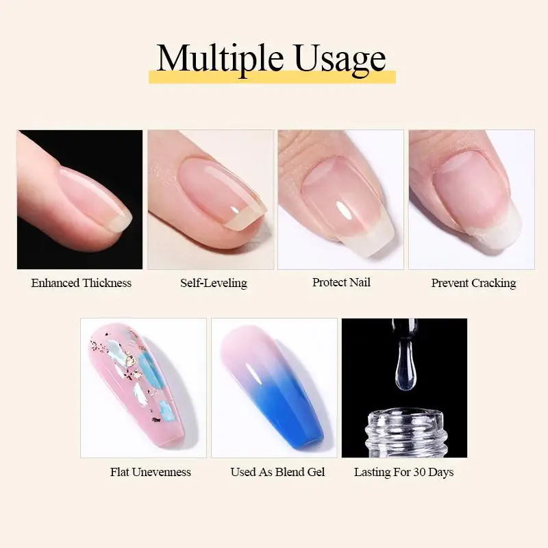 BORN PRETTY 10ml Reinforcement Gel Nail Polish Self-leveling Gel Construction Gel Thick Base Gel Hard Painting Gel Varnishes