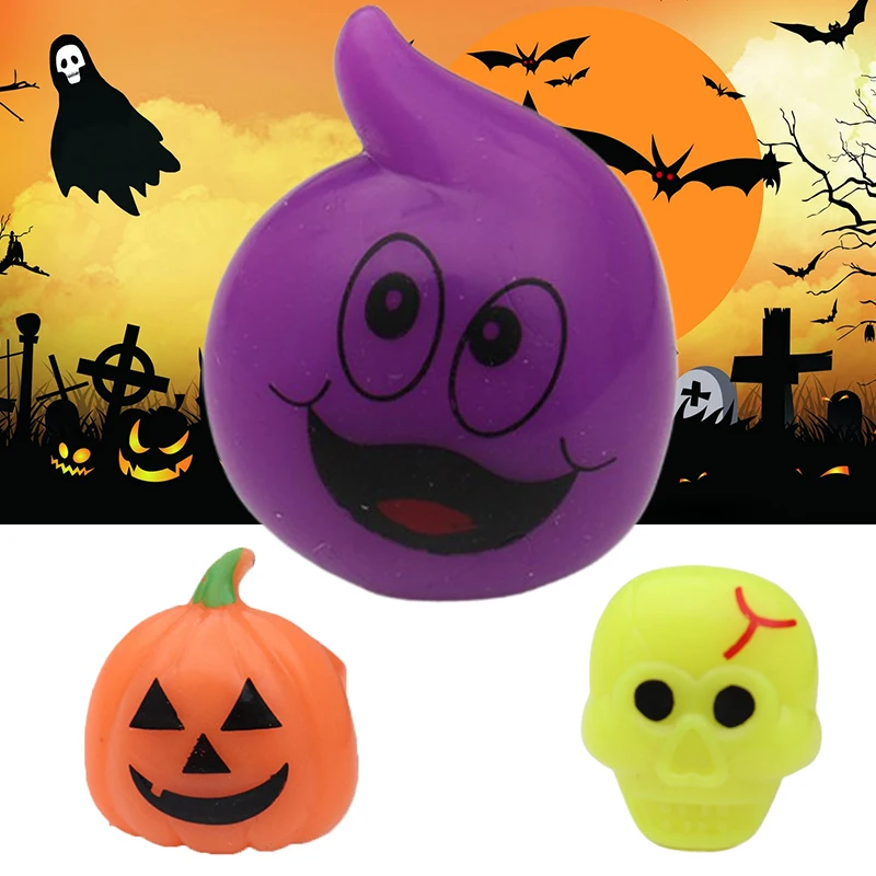

1Pc Halloween Pumpkin Ghost Skeleton Finger Rings LED Glowing Lights Finger Ring Exaggerated Unisex Party Accessories