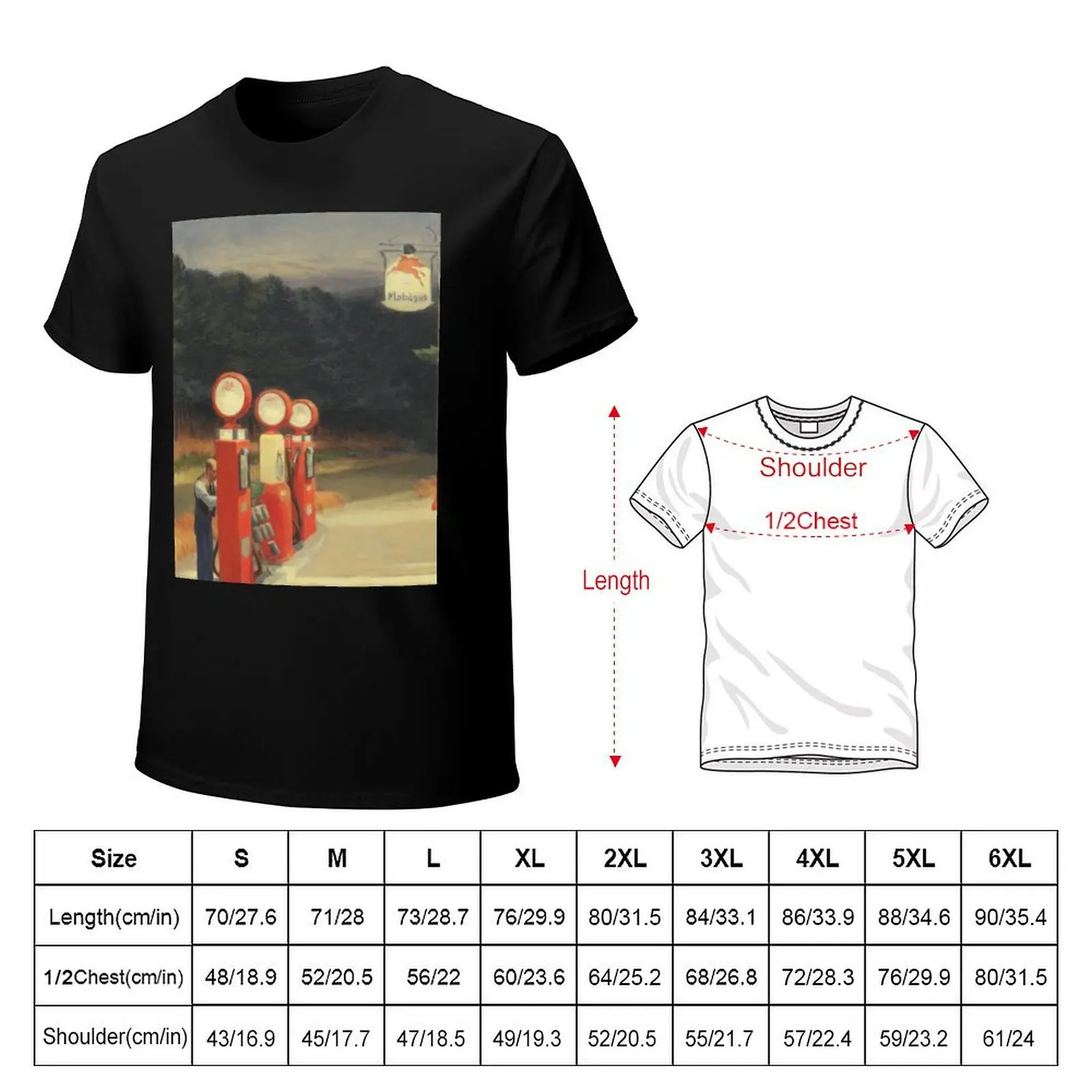 1940s Gas Pump - Edward Hopper T-Shirt Casual Work Wear T-Shirt
