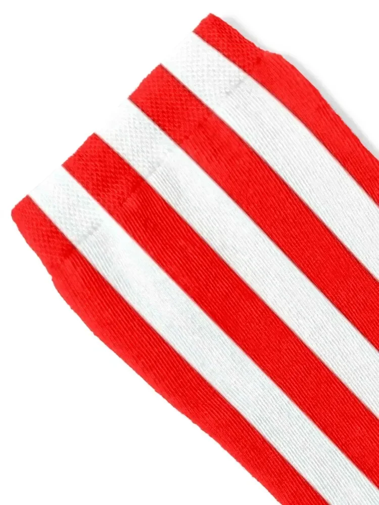 Red and White Vertical Stripes Socks set tennis Socks For Women Men's