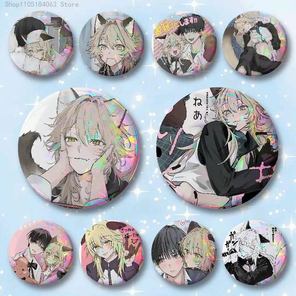 

Kitsune no Uri-kun BL Badges 25 32 44 58 75 mm Round Cosplay Pin Bag Decor Fans Collect Friends Gifts Brooch Souvenir