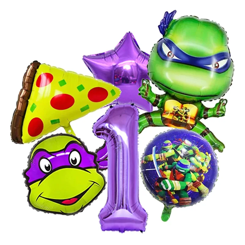 Fashion Ninja Turtles Balloon Bouquet Set Cartoon Character for Boys Birthday Baby Shower Party Celebration Decor Supplies - view 2