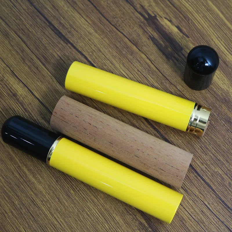 أنبوب سيجار محمول، عبوة واحدة، مرطب سيجار محدد للسفر، أنبوب ألومنيوم سيجار مع خشب الأرز