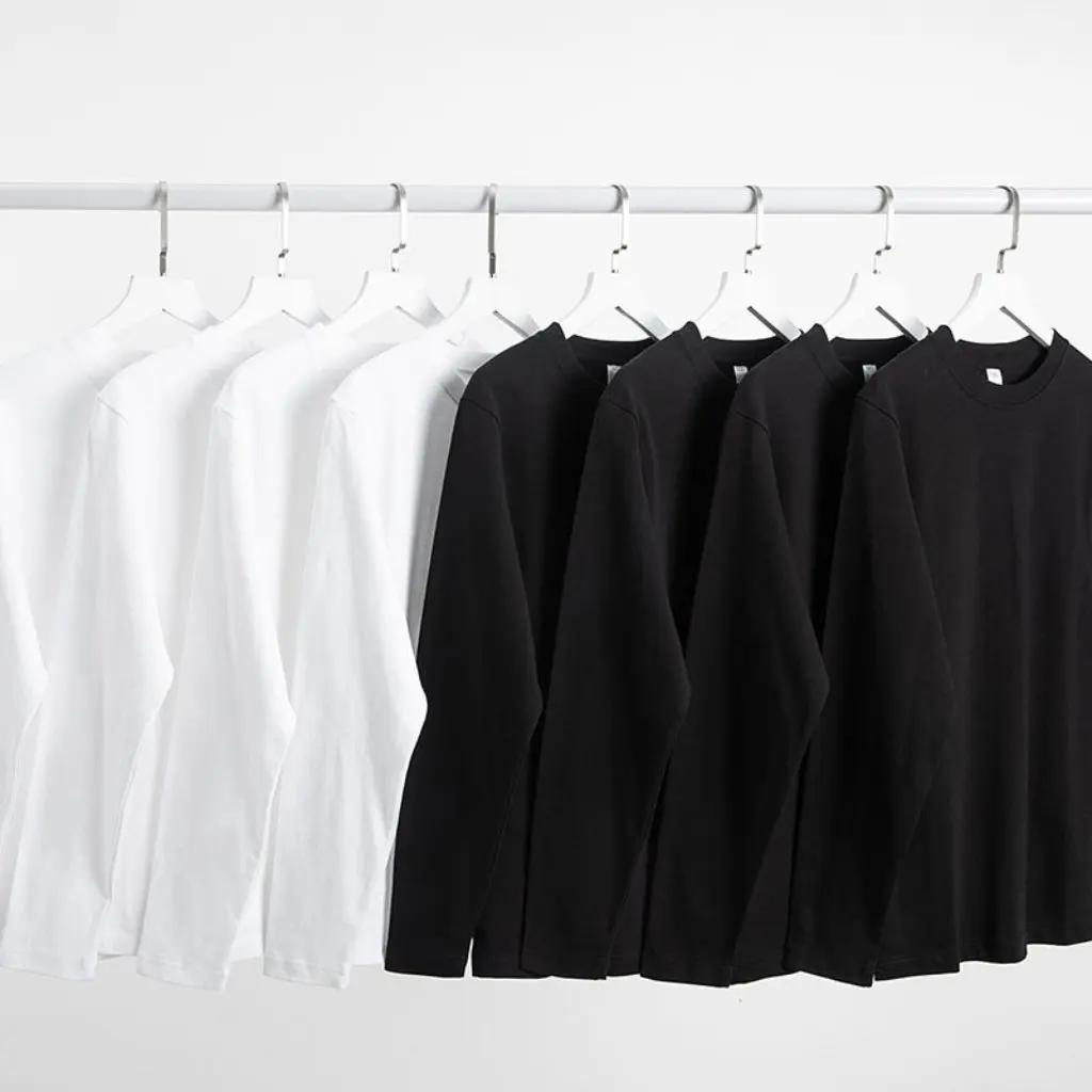 

Japanese Cotton Long Sleeve T-Shirt 32 250g Heavy Unisex Loose Fit Korean Style Bottoming Joker Design Fashionable Women's Top