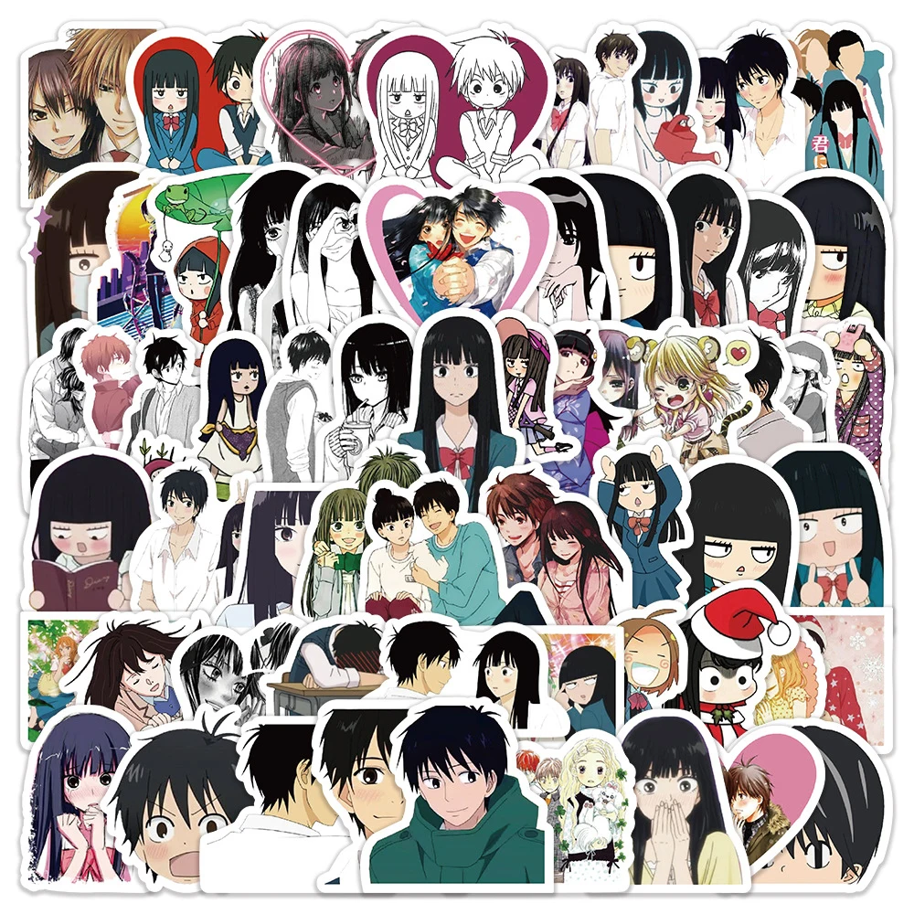 Kimi ni Todoke stiker Anime Kuronuma Sawako, Stiker air DIY koper botol air kartun dekorasi stiker tahan air 10/30/60 buah