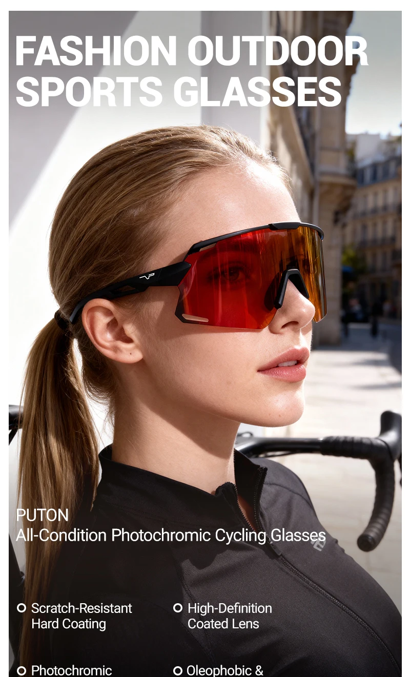 PUTON UV400 Fahrradbrille, Fahrrad-Schutzbrille, Outdoor-Sport-Fahrradsonnenbrille, MTB-Bergbrille, Herren-Laufbrille, Gafas Ciclismo – Detail 1