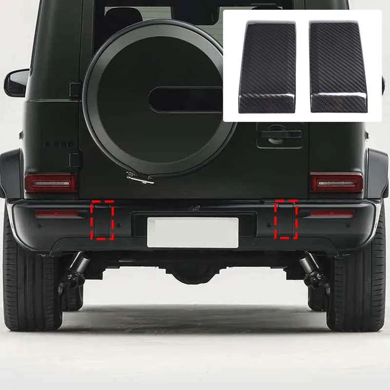 

For Mercedes-Benz G-Class W465 2025+ Real Carbon Fiber Car Rear Bumper Decorative Board Sticker Car Protection Accessories 2Pcs