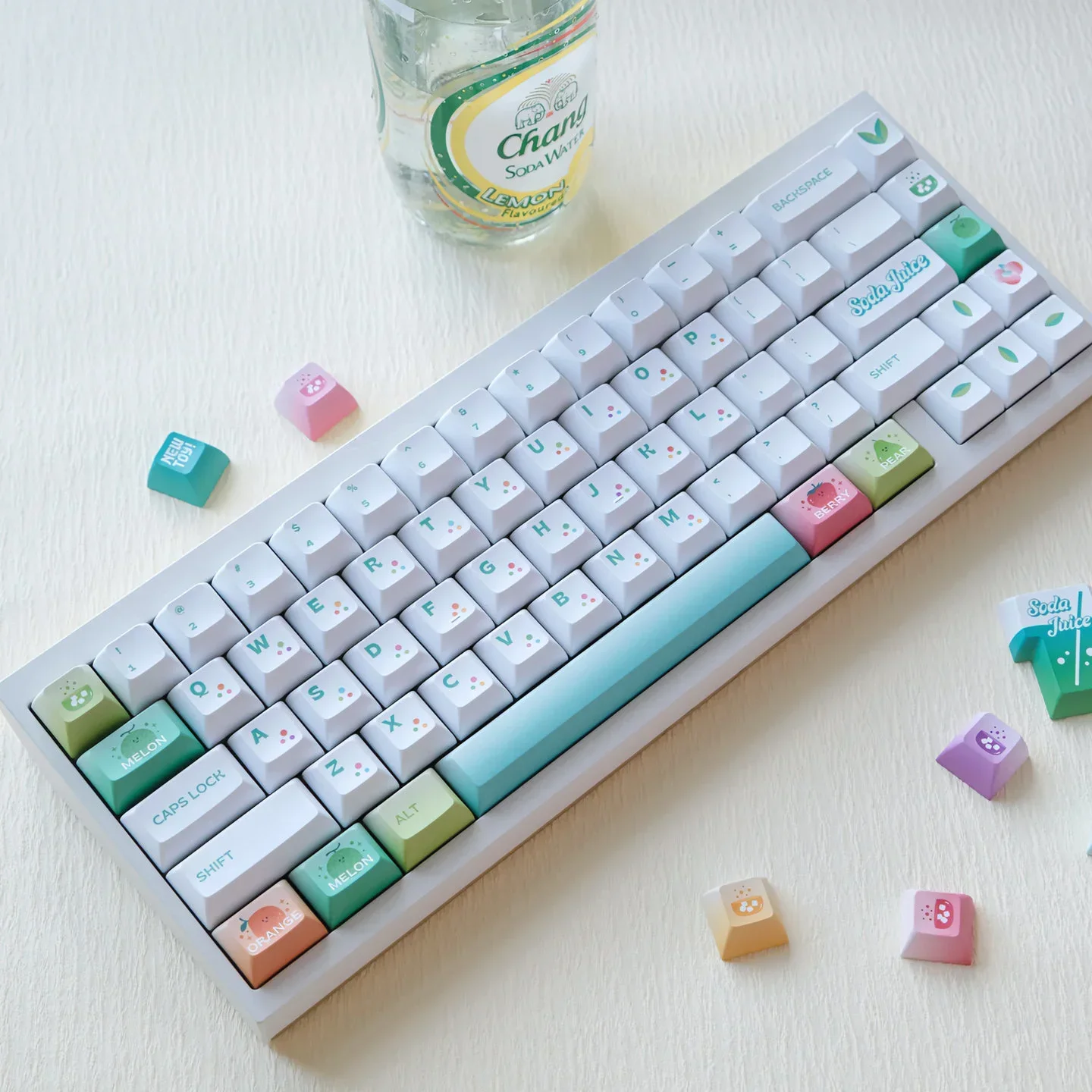 Simple keycap bubble theme KCA height 183 keys PBT sublimation mechanical keyboard keycap personality cute