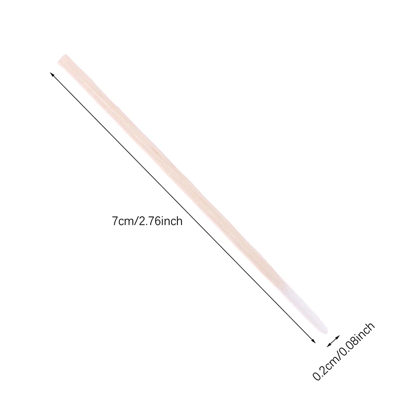 일회용 초소형 면봉, 보푸라기 없는 마이크로 브러시, 우드 코튼 봉오리 면봉, 속눈썹 익스텐션 접착제 제거 도구, 100 개