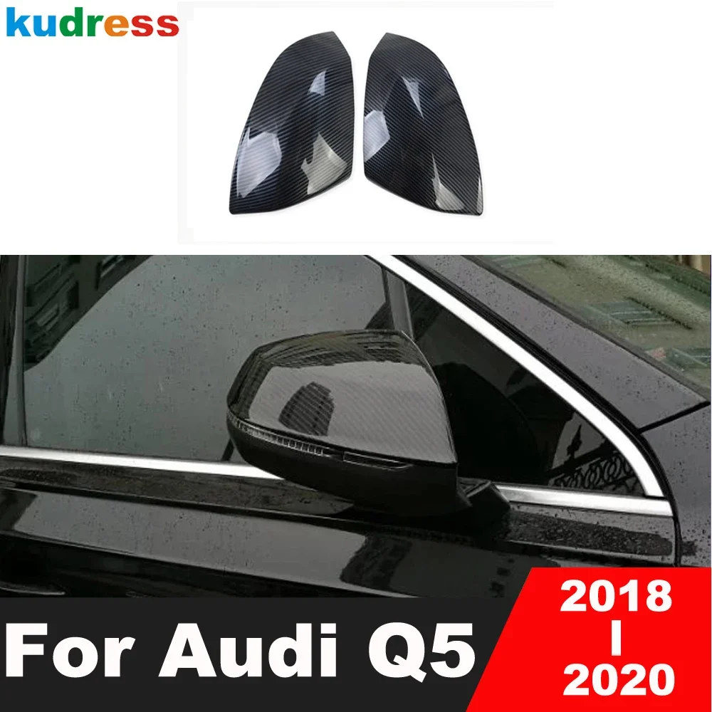 

Накладка на зеркало заднего вида для Audi Q5 2018 2019 2020, накладки на боковые зеркала автомобиля из углеродного волокна, накладки на крылья, внешние аксессуары
