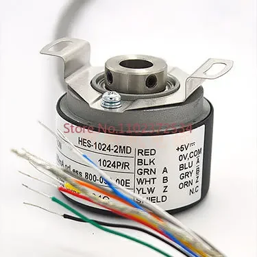 Original sealed control optical encoder HES-1024-2MD differential output incremental hollow rotary encoder