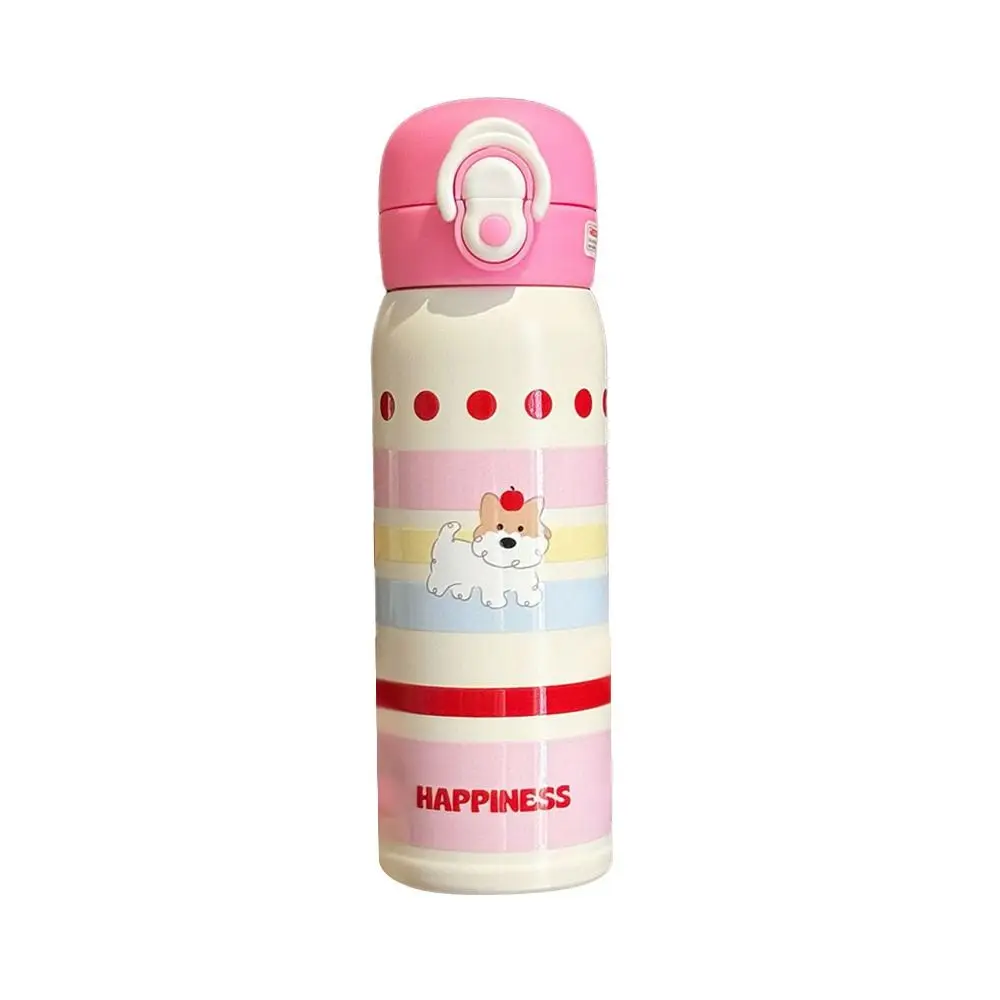 

500ml Bounce Insulated Cup Large Capacity with Handle Cartoon Straw Cups Double Drink Heat and Cold Insulation