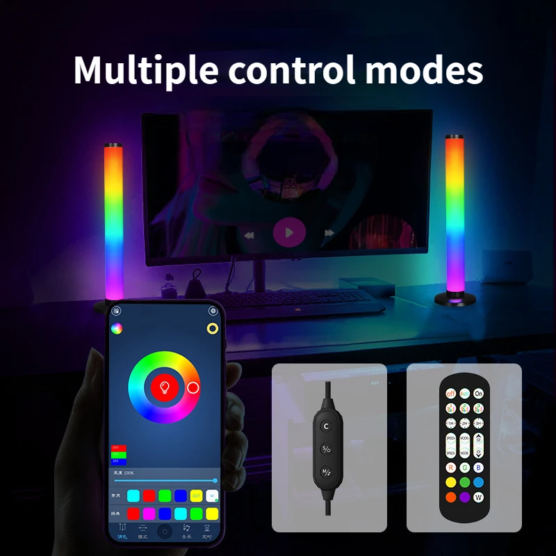 Imagem -03 - Led Rgb Sound Control Light Symphony Lamp Controle de Aplicativos Iluminação de Humor Ambiente Bar tv Computador Desktop