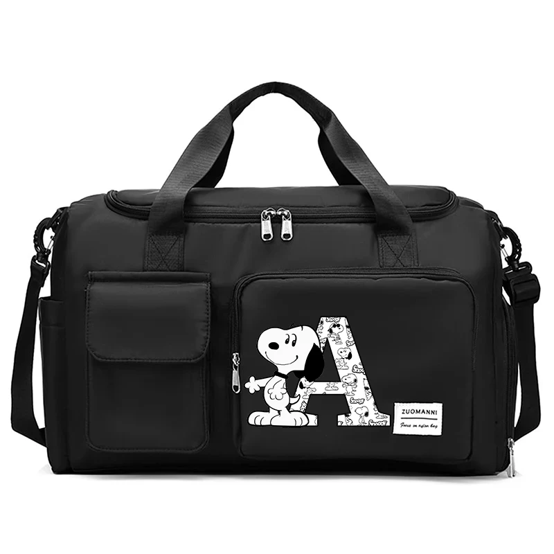 Snoopys Adult Man Cartoon Tote Travel Bag Portable HandBag Large Capacity Storage Bags Gym Duffle Pack with Shoe Compartment