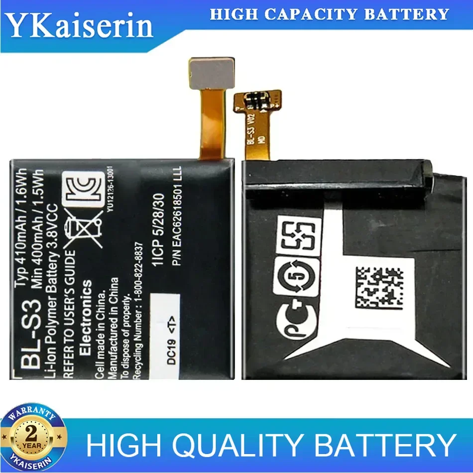 410mAh BL-S3 Battery For LG G Watch R W110 W150 Urbane Smart Watch Parts Replacement BLS3 BL S3 Smartwatch Bateria Batterij ACCU