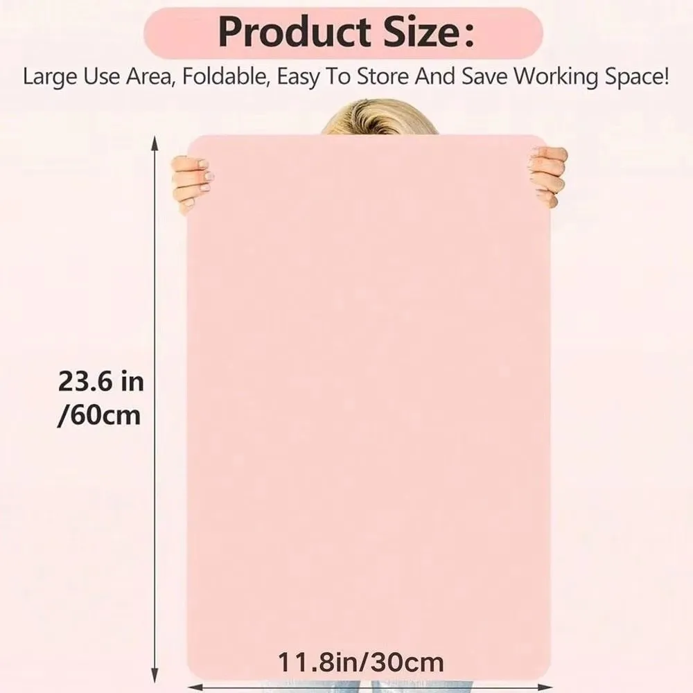 

Foldable Nail Art Table Mat Leather Waterproof Nail Armrest Cushion Dirt Resistant Easy To Clean Studio Desk Mat For Nail Salon