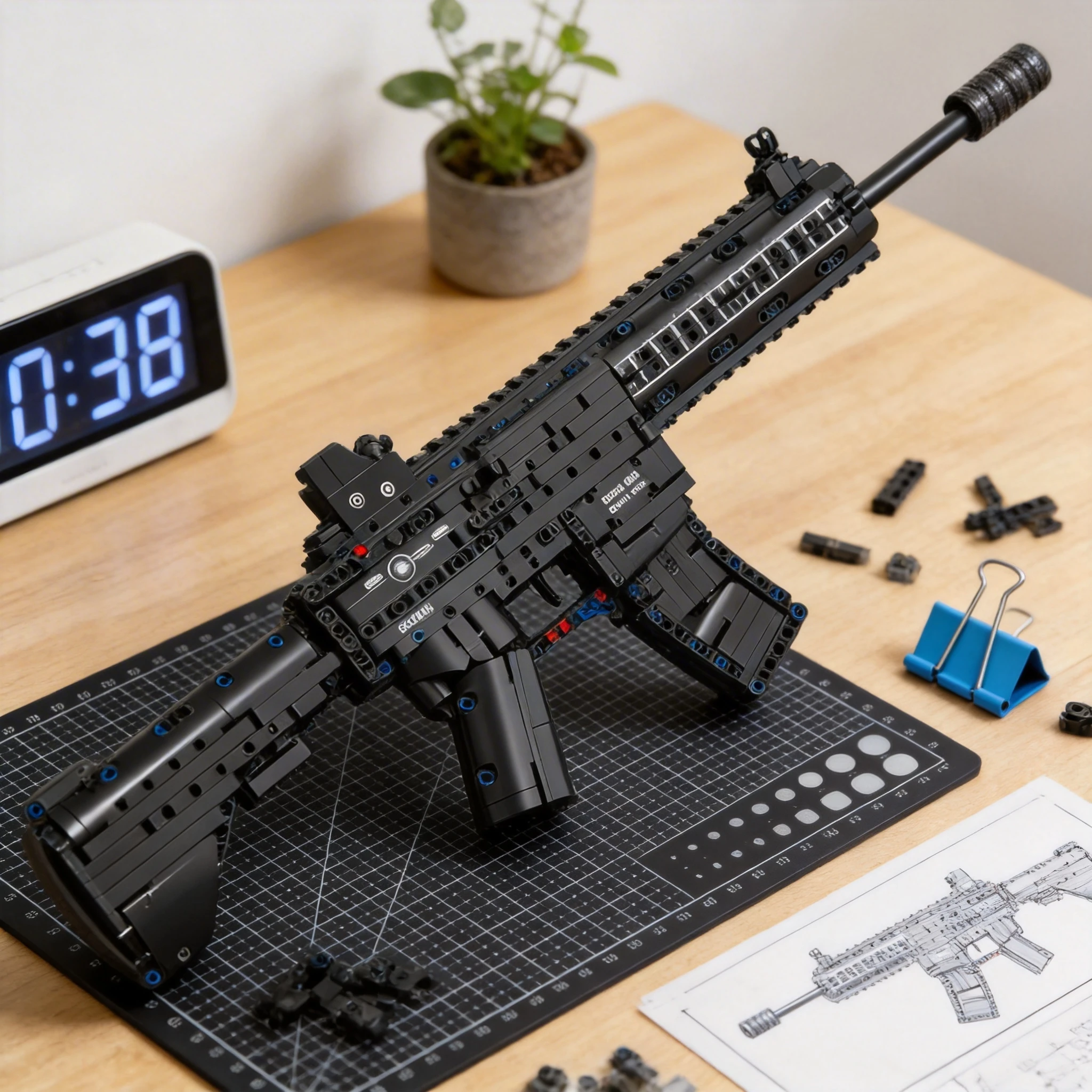 

Конструктор-пистолет 1259 деталей: модель винтовки, серия «Городская полиция и военная техника», игрушка-головоломка для мальчиков, подарок