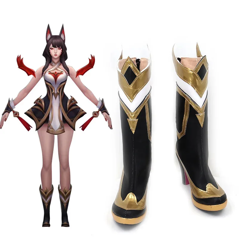 

New Game Anime Shoes Ahri Cosplay Boots Shoes Props Halloween Party Role Custom Made