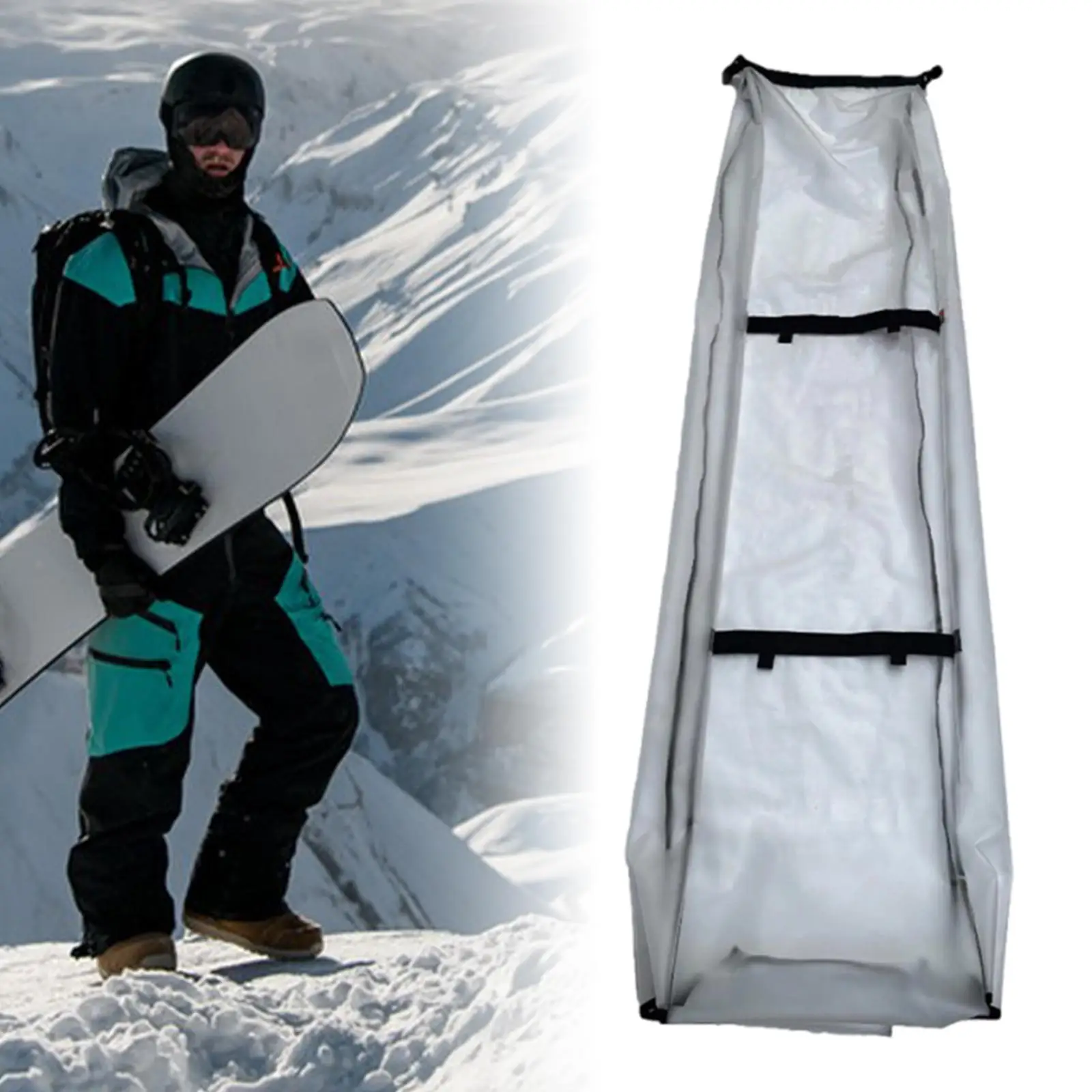 

TPU Snowboard Sleeve Bag Dustproof Protective Cover Storage Case with Handle for Winter Sports Travel