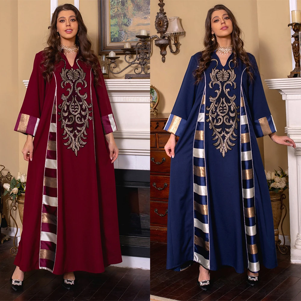 Islamic Dresses With Long Sleeve Ramadan Abaya Linen Dress Women Loose Gown Large Size Robe Modest Muslim Clothes Jalabiyat Eid