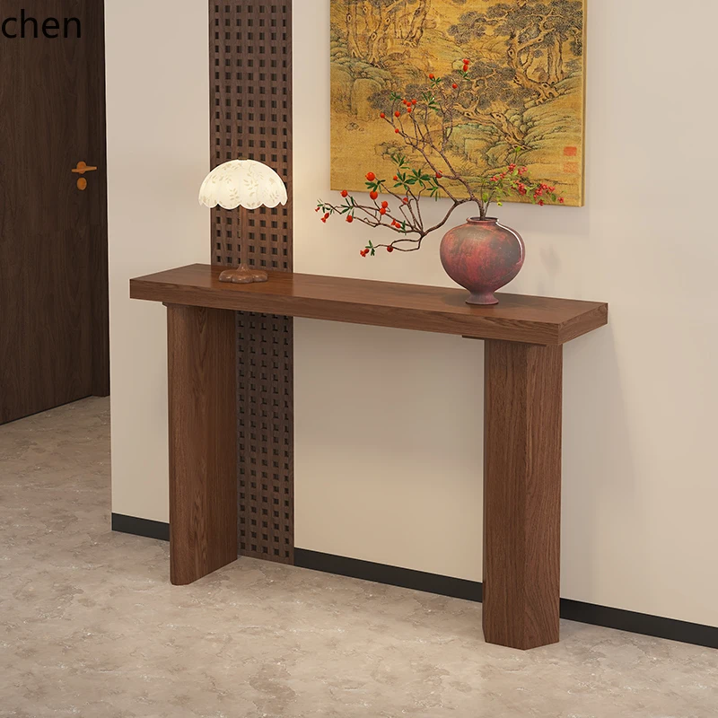 

LXC solid wood entrance table partition against the wall strip case entry entrance cabinet hotel lobby entrance platform